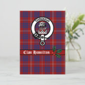 Clan Hamilton Wappen und Tartan Weihnachtskarte (Stehend Vorderseite)