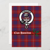Clan Hamilton Wappen und Tartan Weihnachtskarte (Vorne/Hinten)