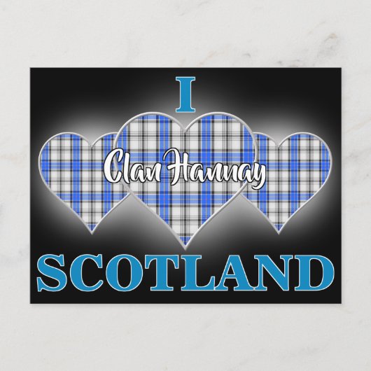 Clan Hannay I Liebe Schottland Tartan Herz Postkarte (Vorderseite)