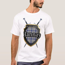 Clan Hannay Tartan-kariertes schottisches Schild T-Shirt
