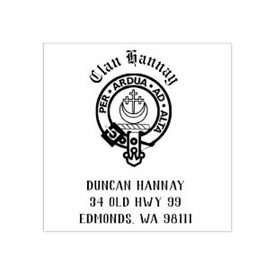 Clan Hannay-Wappen-Abzeichen individuell anpassbar Gummistempel