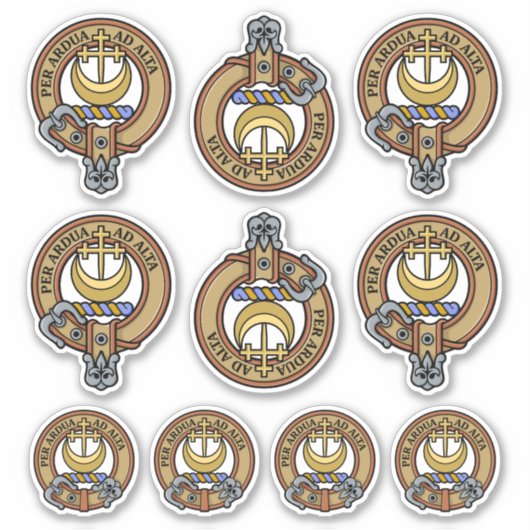 Clan Hannay Wappen Sticker Set (Vorderseite)