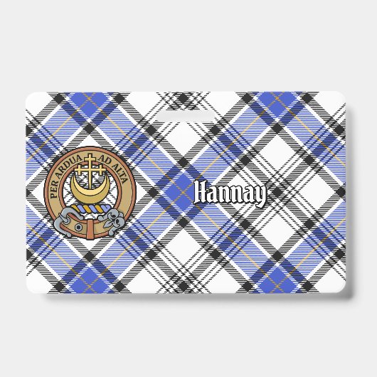 Clan Hannay Wappen über Tartan Ausweis (Vorderseite)