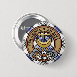 Clan Hannay Wappen über Tartan Button