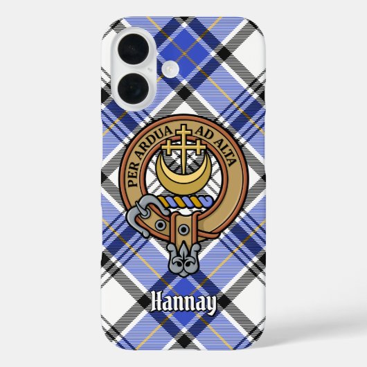 Clan Hannay Wappen über Tartan Case-Mate iPhone Hülle (Rückseite)