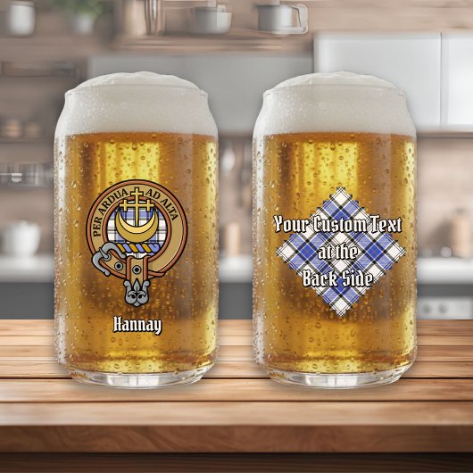 Clan Hannay Wappen über Tartan Dosenglas