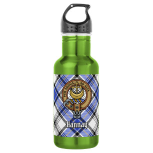 Clan Hannay-Wappen über Tartan Edelstahlflasche