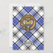 Clan Hannay Wappen über Tartan Einladung (Rückseite)