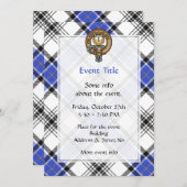 Clan Hannay Wappen über Tartan Einladung (Vorne/Hinten)