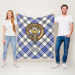 Clan Hannay Wappen über Tartan Fleecedecke