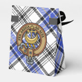 Clan Hannay Wappen über Tartan Geschenkschachtel (Rückseite)