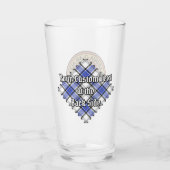 Clan Hannay Wappen über Tartan Glas (Rückseite)