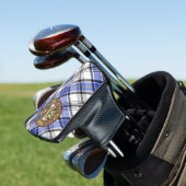 Clan Hannay Wappen über Tartan Golf Headcover (In Situ)