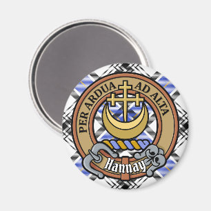 Clan Hannay Wappen über Tartan Magnet