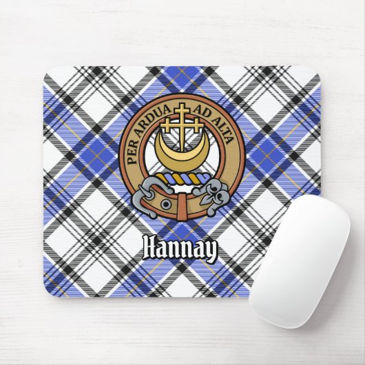 Clan Hannay Wappen über Tartan Mousepad (Mit Mouse)