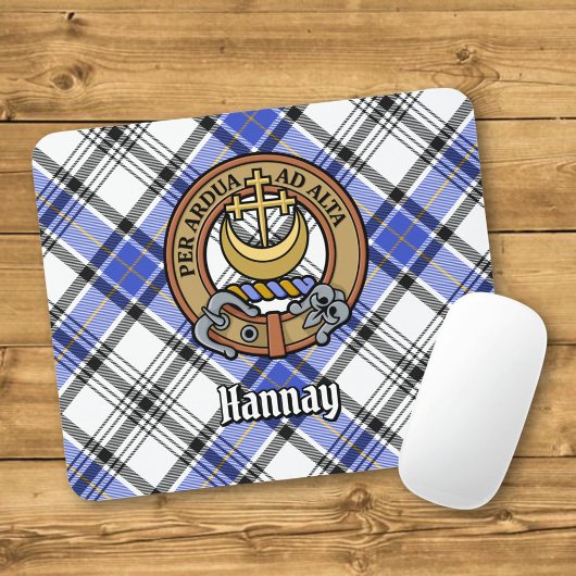Clan Hannay Wappen über Tartan Mousepad