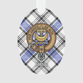 Clan Hannay Wappen über Tartan Ornament