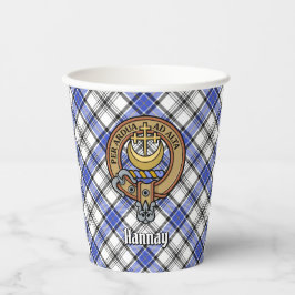 Clan Hannay Wappen über Tartan Pappbecher