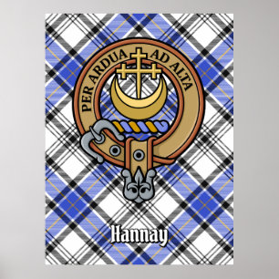 Clan Hannay Wappen über Tartan Poster