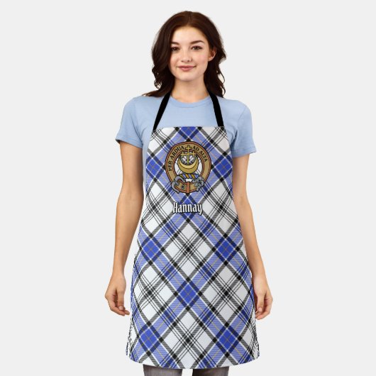 Clan Hannay Wappen über Tartan Schürze (Getragen)