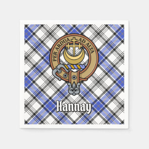 Clan Hannay Wappen über Tartan Serviette