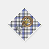 Clan Hannay Wappen über Tartan Serviette (Ecke)