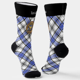 Clan Hannay Wappen über Tartan Socken
