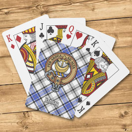 Clan Hannay Wappen über Tartan Spielkarten