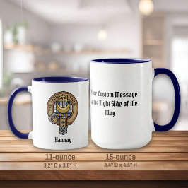 Clan Hannay Wappen über Tartan Tasse