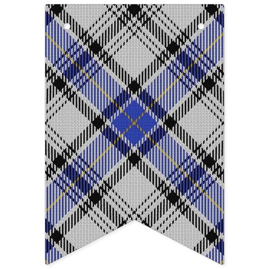 Clan Hannay weißer u. blauer Tartan Wimpelkette (Zweite Fahne)