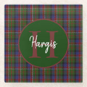 Clan Hargis Mit Monogramm Glass Untersetzer (Vorderseite)