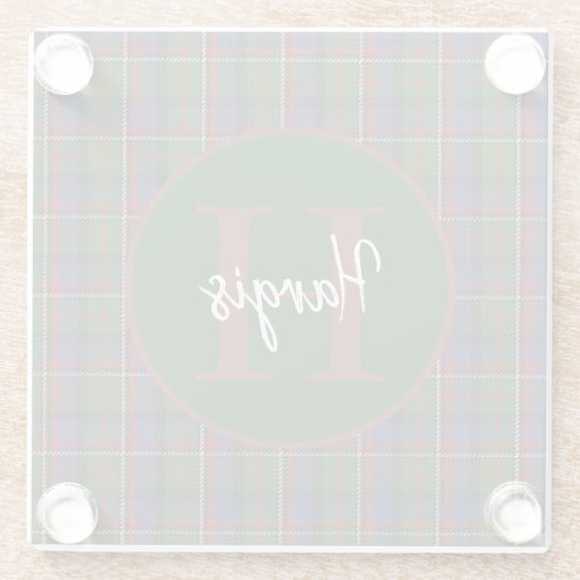 Clan Hargis Mit Monogramm Glass Untersetzer (Rückseite)