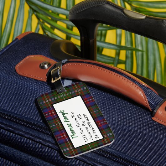Clan Hargis Tartan Karierter Gepäcktag Gepäckanhänger (Vorderseite Insitu 1)