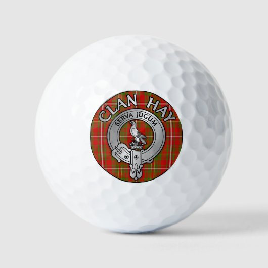 Clan Hay Wappen & Tartan Golfball (Vorderseite)