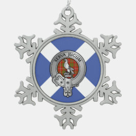 Clan Hay Wappen & Tartan Schneeflocken Zinn-Ornament
