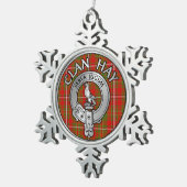 Clan Hay Wappen & Tartan Schneeflocken Zinn-Ornament (Rechts)