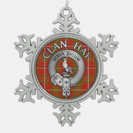 Clan Hay Wappen & Tartan Schneeflocken Zinn-Ornament