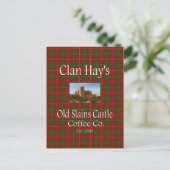 Clan Hays Old Slains Castle Coffee Co. Postkarte (Stehend Vorderseite)