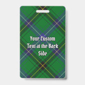 Clan Henderson Tartan Ausweis (Rückseite)