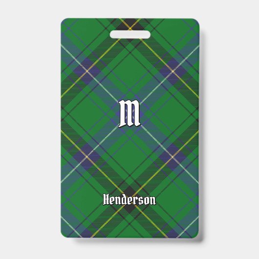 Clan Henderson Tartan Ausweis (Vorderseite)
