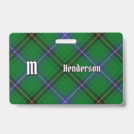 Clan Henderson Tartan Ausweis (Vorderseite)
