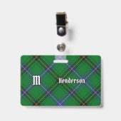 Clan Henderson Tartan Ausweis (Vorderseite mit Clip)