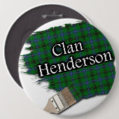 Clan Henderson Tartan Paint Brush Button (Vorne & Hinten)