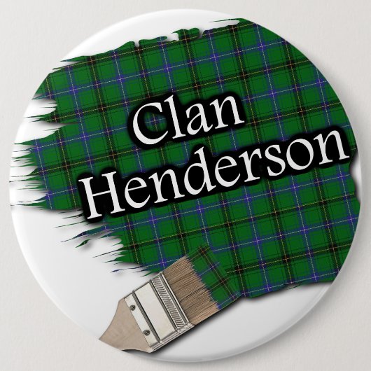 Clan Henderson Tartan Paint Brush Button (Vorderseite)