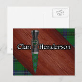 Clan Henderson Tartan Sgian Dubh Blade Postkarte (Vorne/Hinten)