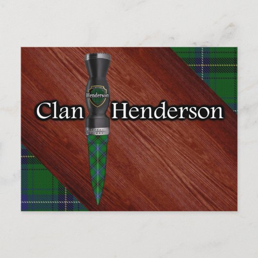 Clan Henderson Tartan Sgian Dubh Blade Postkarte (Vorderseite)