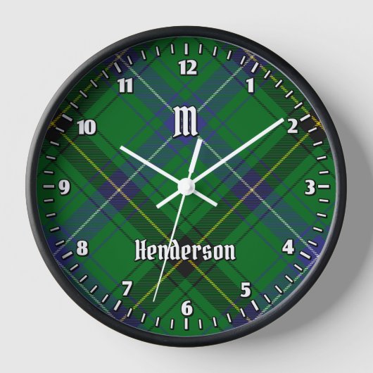 Clan Henderson Tartan Uhr (Vorderseite)