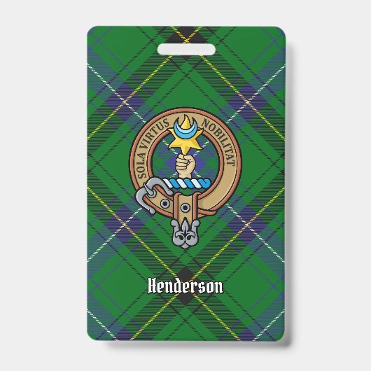 Clan Henderson Wappen über Tartan Ausweis (Vorderseite)