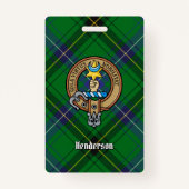 Clan Henderson Wappen über Tartan Ausweis (Vorderseite)