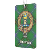 Clan Henderson Wappen über Tartan Autolufterfrischer (Links)